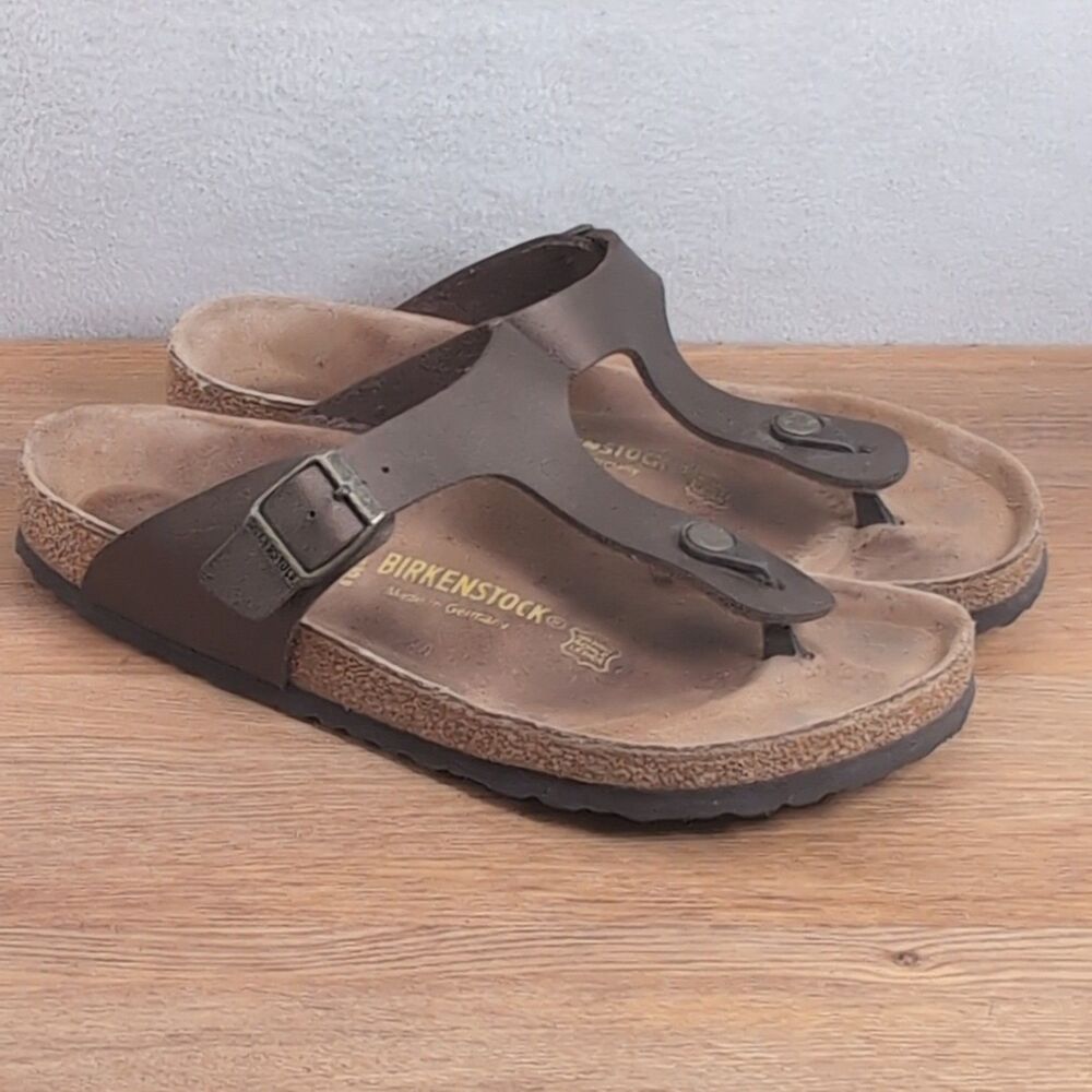Birkenstock Gizeh Women's 10 EU 41 Thong Sandals Metallic Bronze Leather Germany